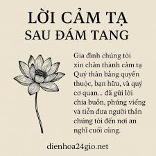 Lời Cảm Tạ Đám Tang Ngắn Gọn